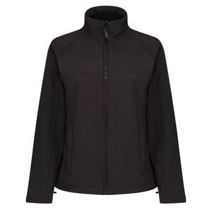Regatta Ladies Uproar Softshell Wind Resistant Jacket / All Black